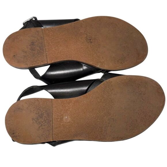 Madewell The Boardwalk Crossover Sandals 5.5 Crisscross Leather Flat Minimalist - Picture 9 of 10